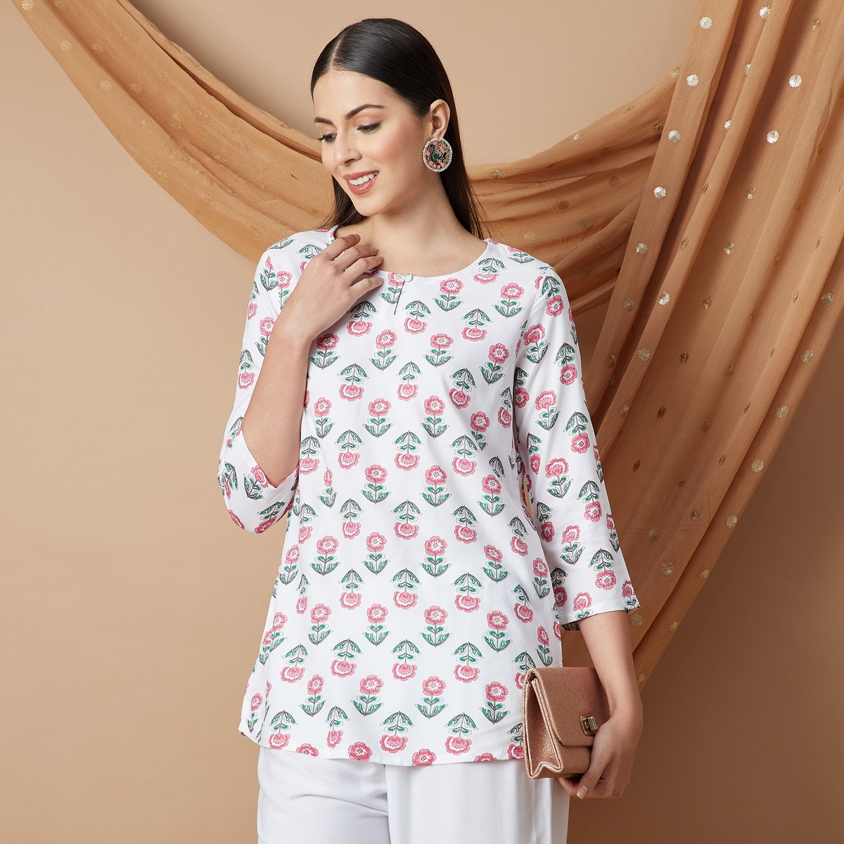 Nayra Floral Elegance Viscose Kurti