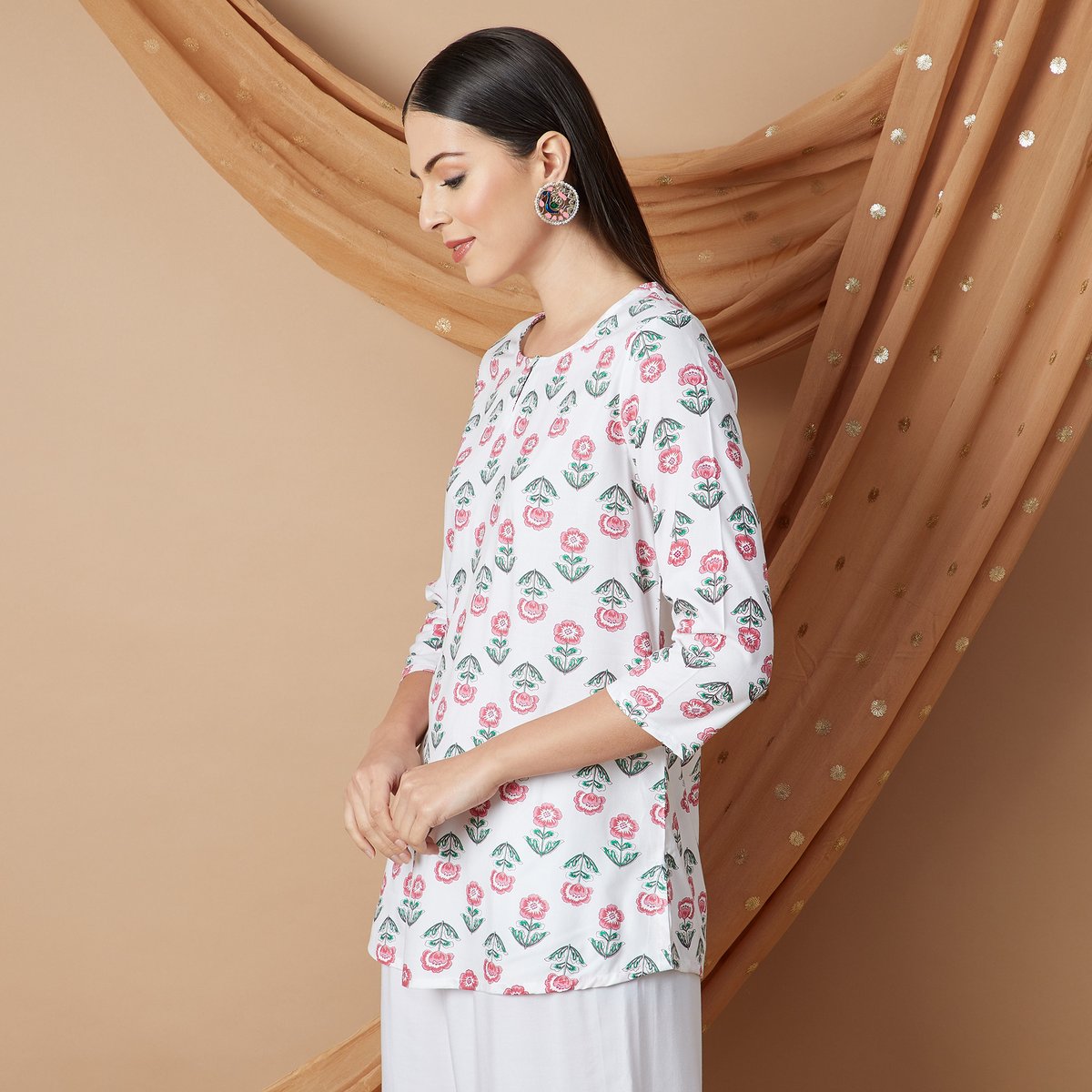 Nayra Floral Elegance Viscose Kurti