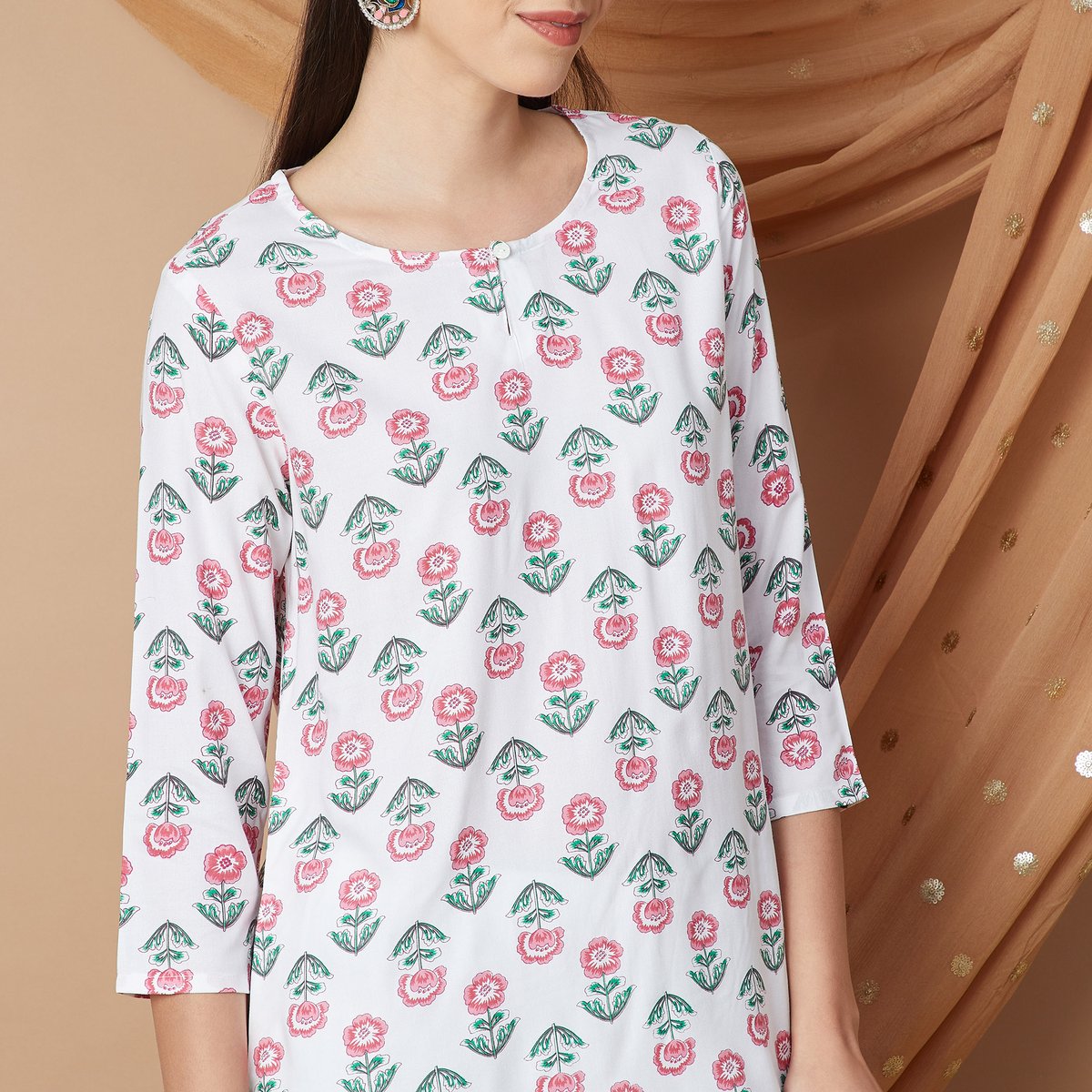 Nayra Floral Elegance Viscose Kurti