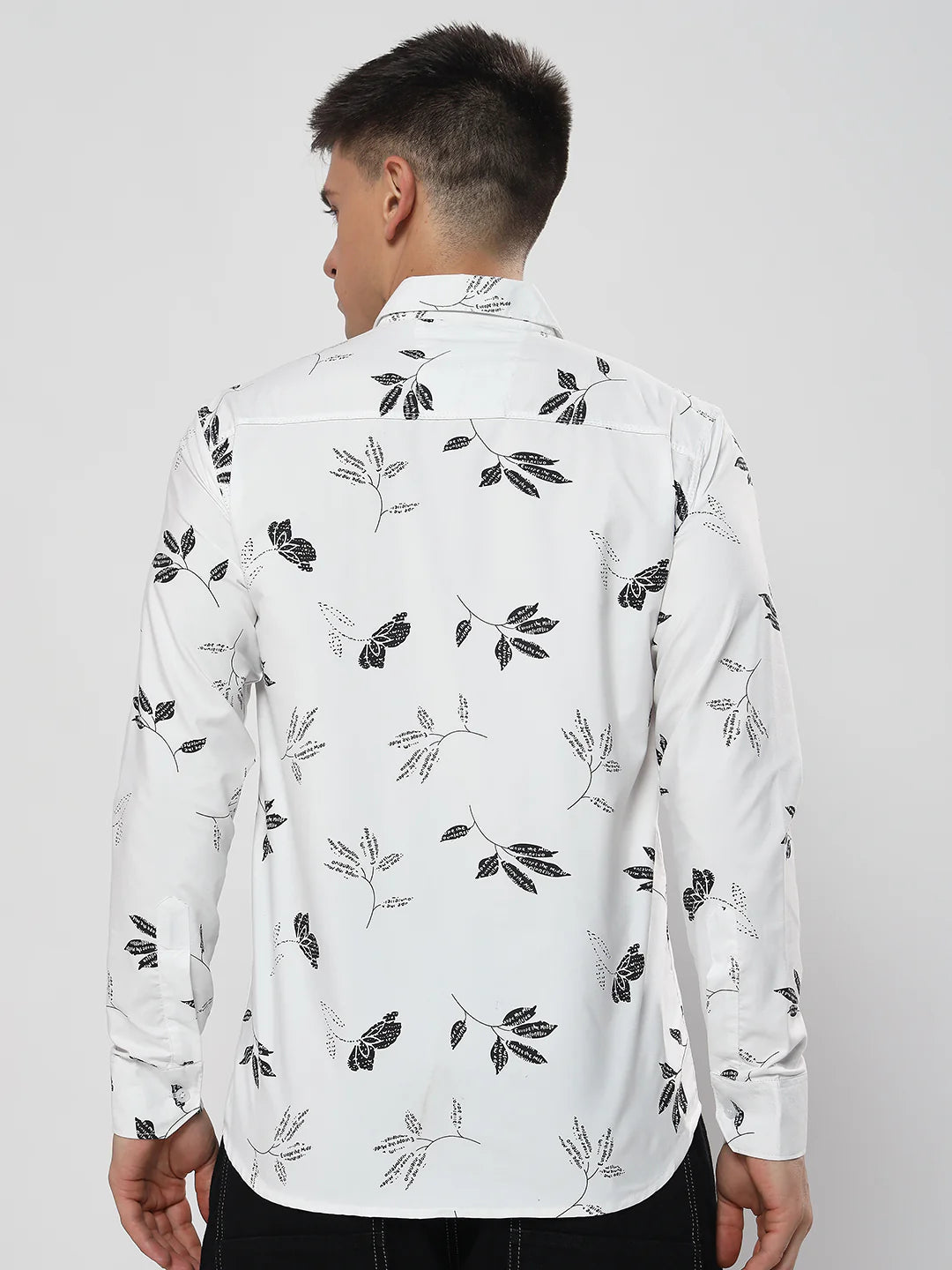 White Flower Print Shirt