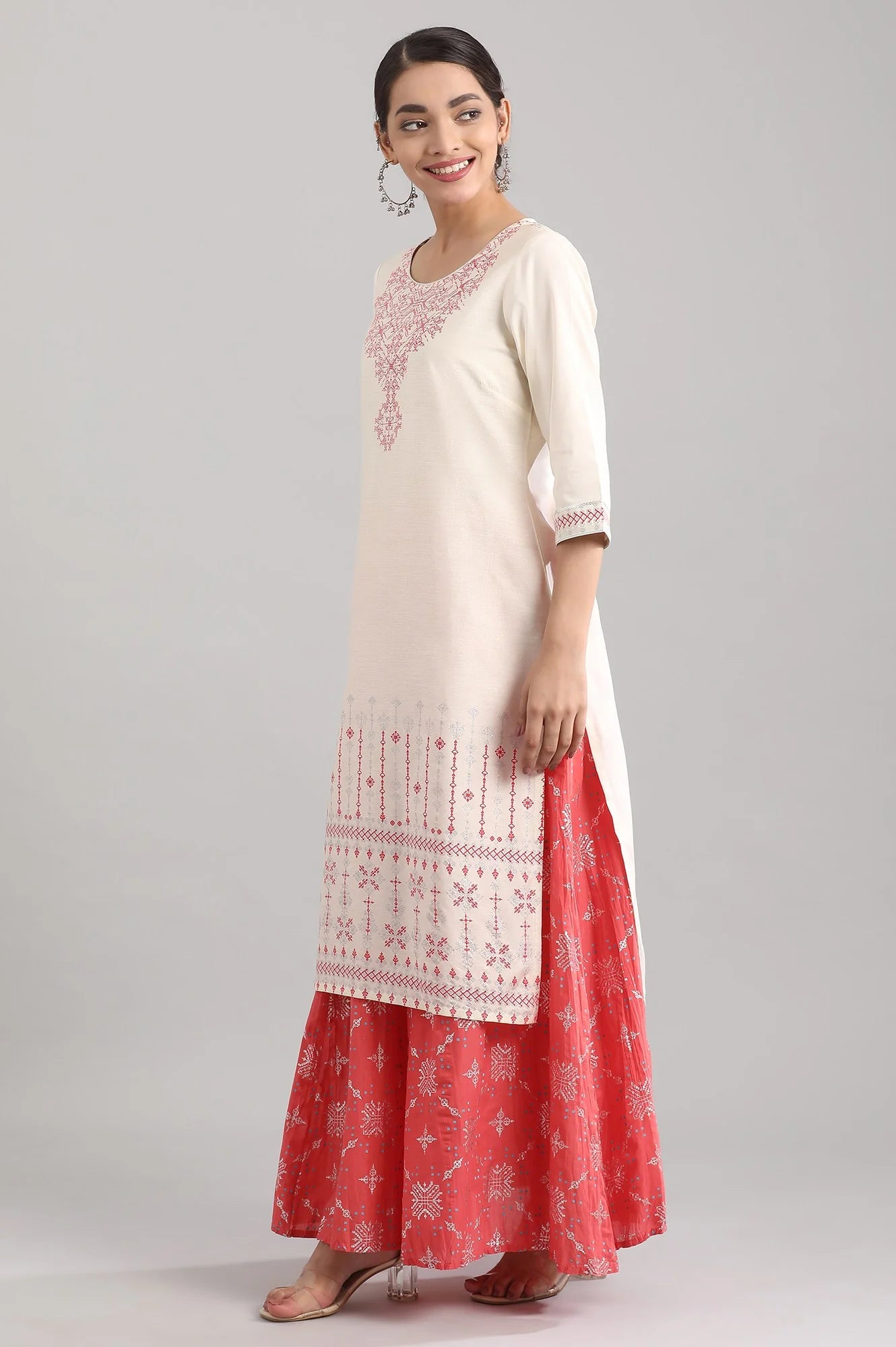Ira Geometric Print Straight Kurta