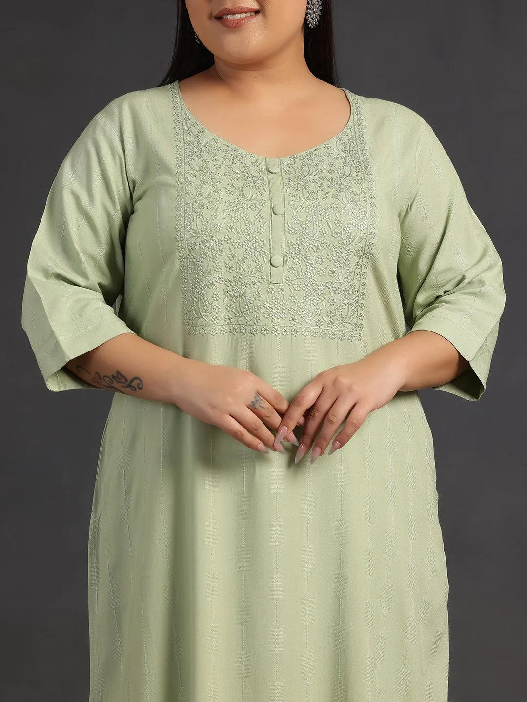 Emerald Grace Silk Kurta