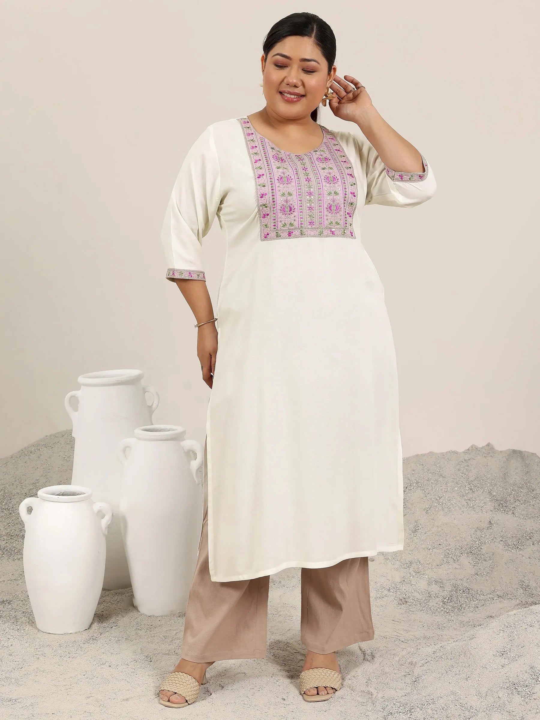 Ivory Glow Rayon Kurta
