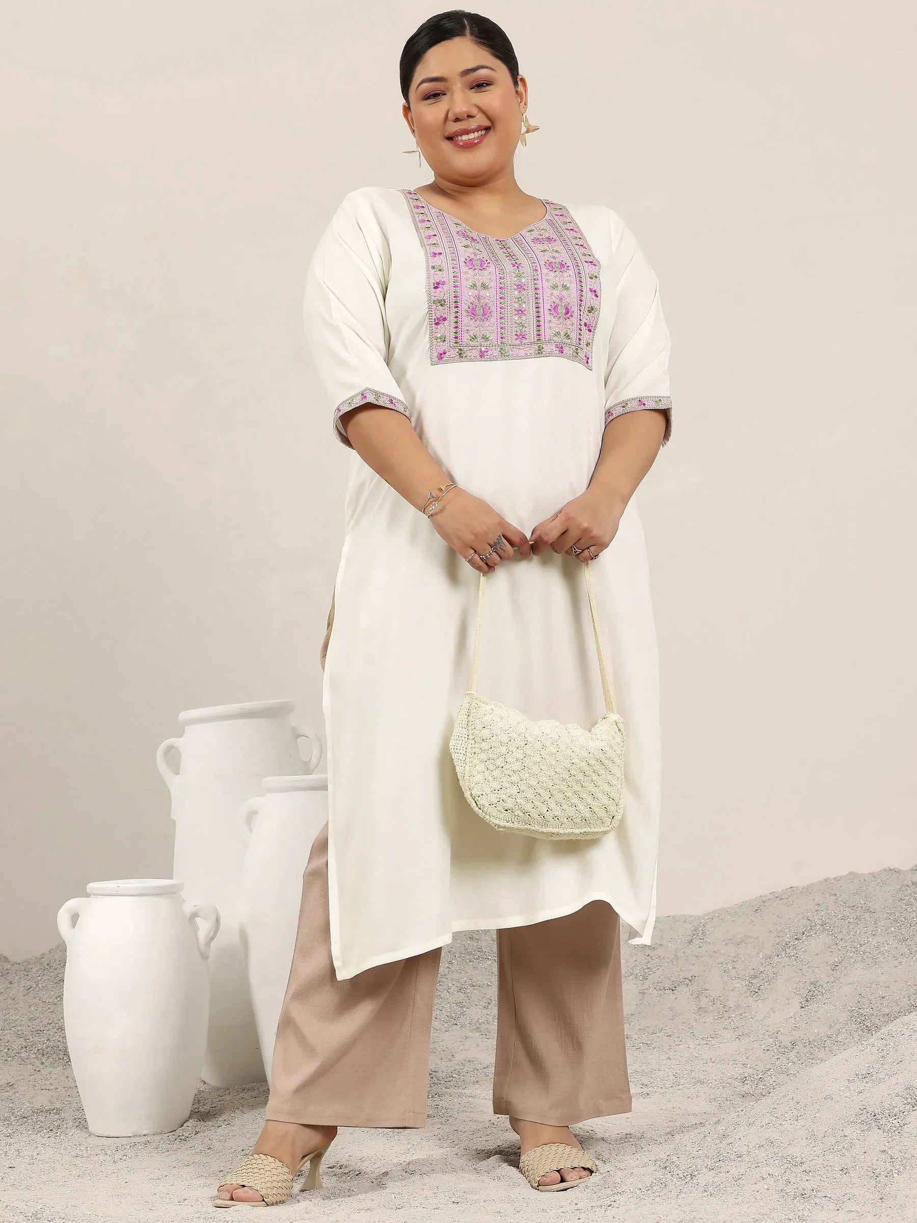 Ivory Glow Rayon Kurta