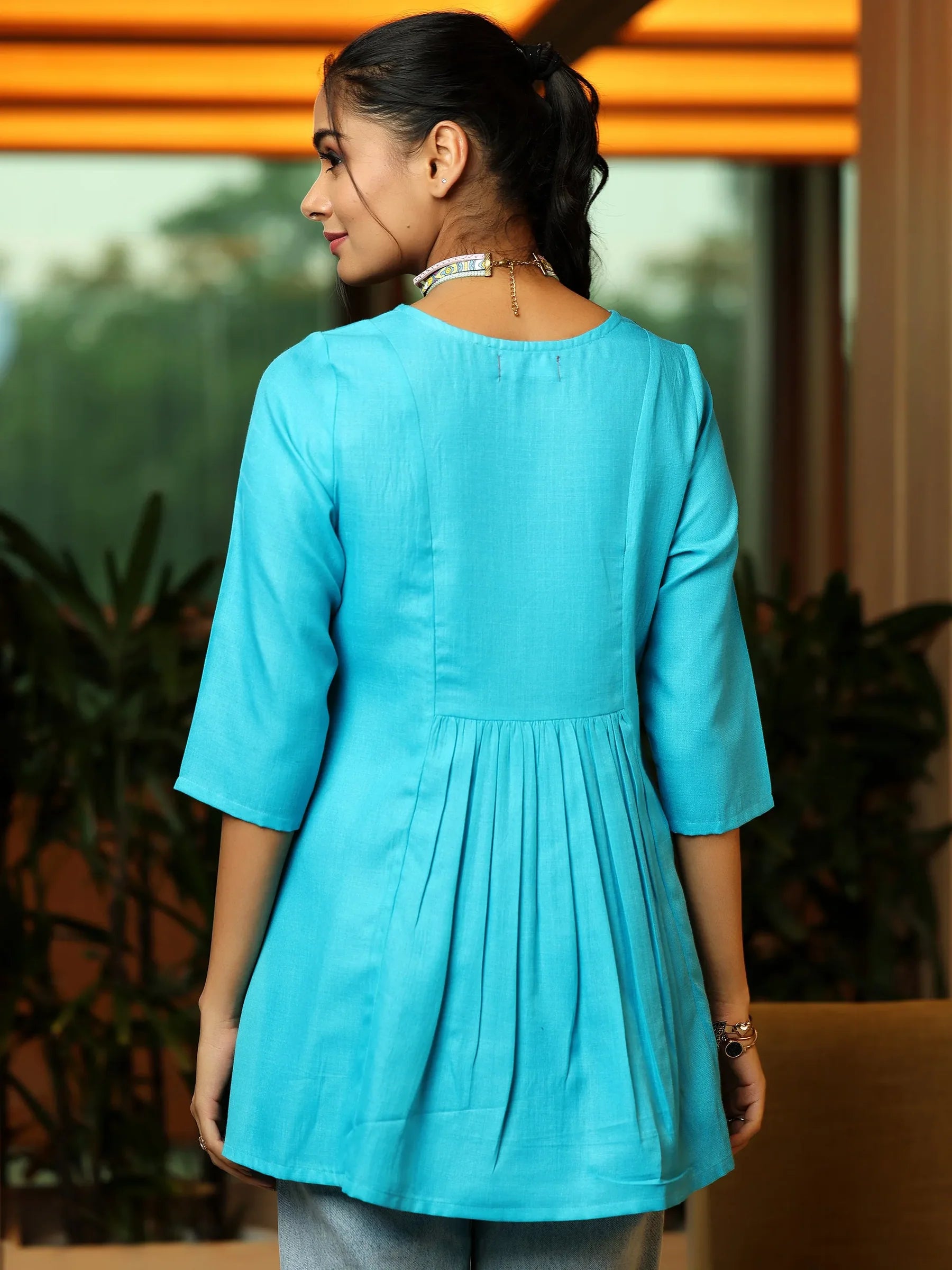 Ocean Bloom A-Line Kurti
