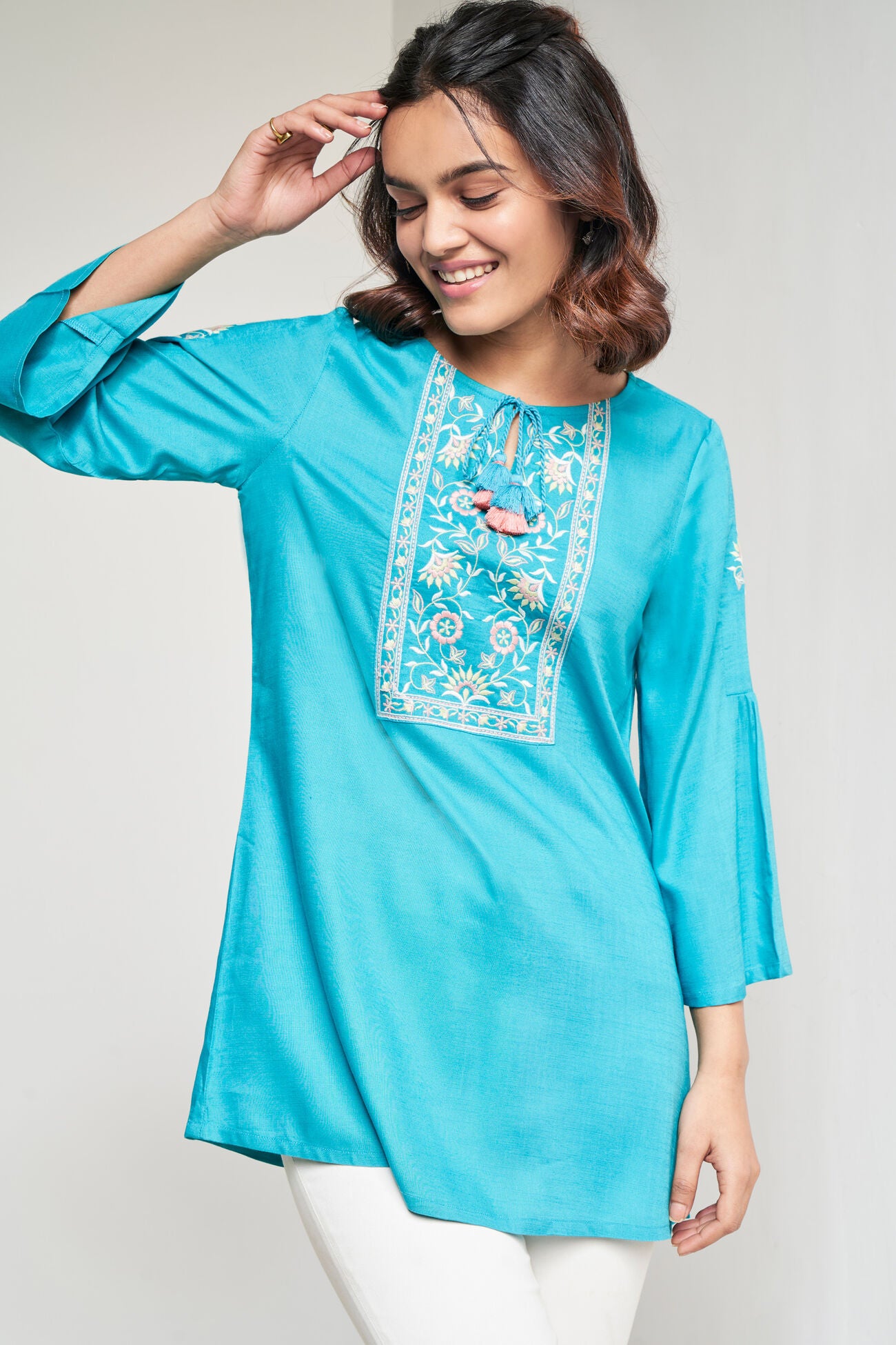 Meher Embroidered Yoke Top