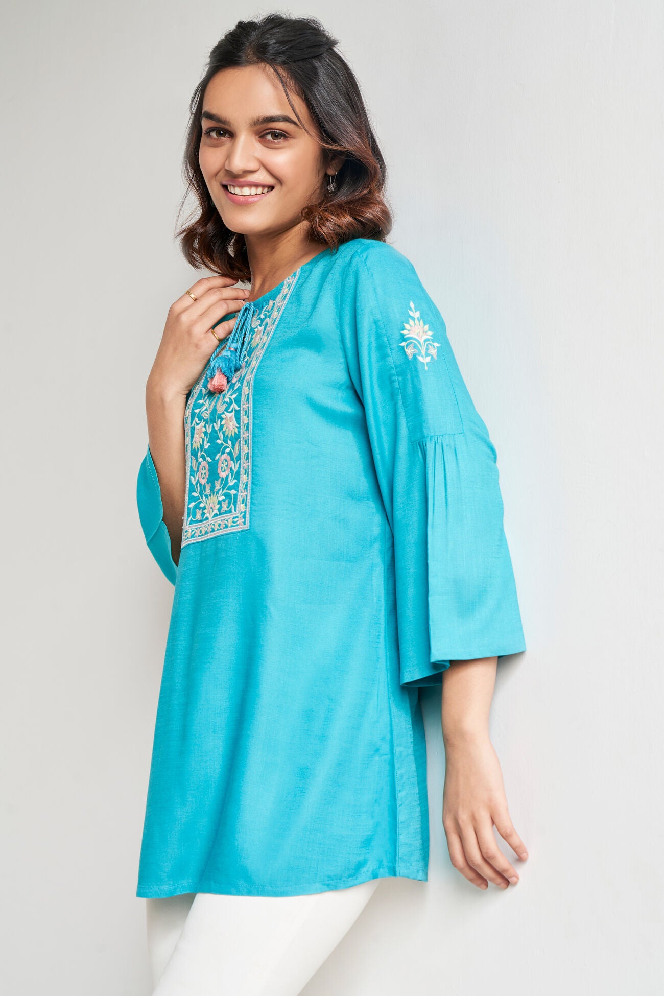 Meher Embroidered Yoke Top