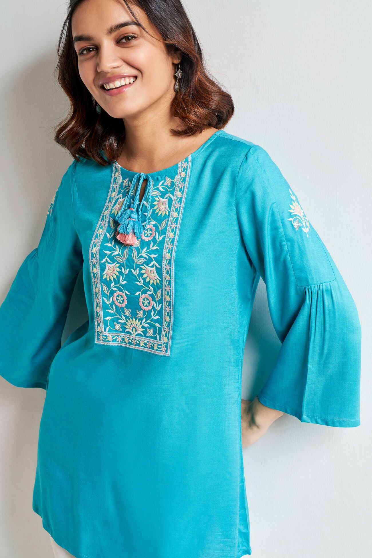 Meher Embroidered Yoke Top