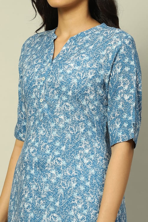 Aarna Woven Print Straight Rayon Kurta