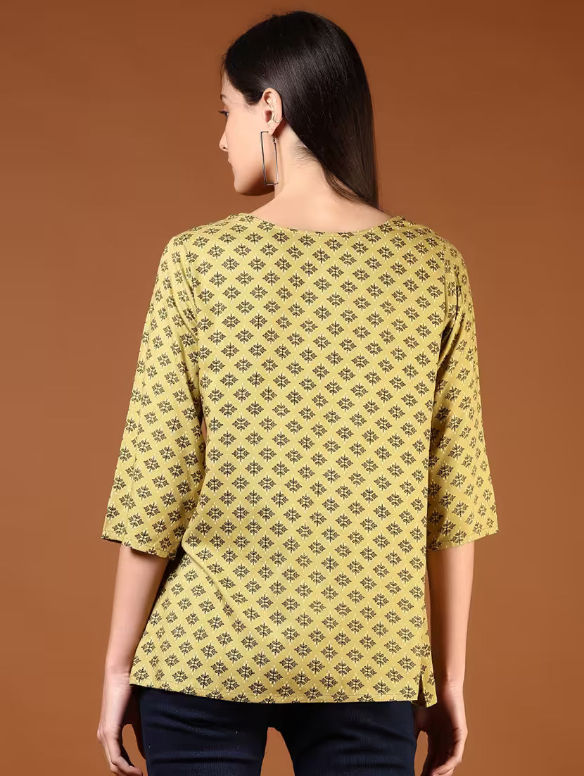 Shahana Mustard Rayon Straight Kurta