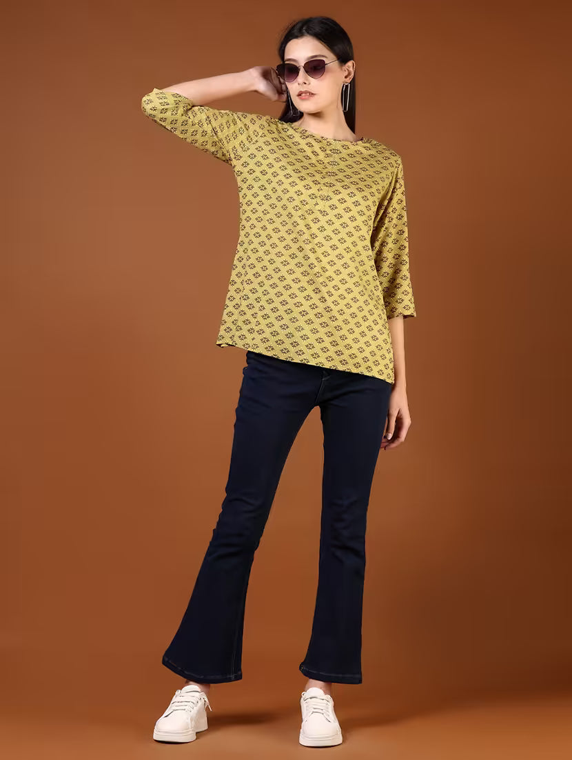 Shahana Mustard Rayon Straight Kurta