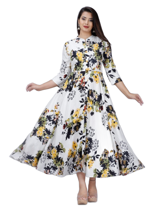 Cotton Yellow Flower Dress