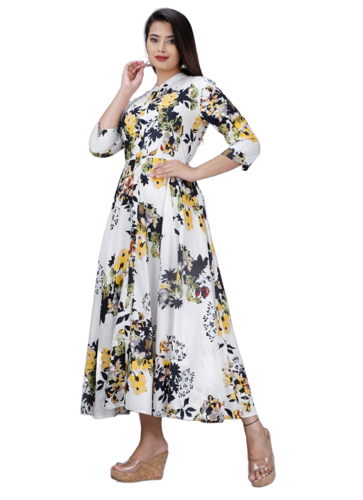 Cotton Yellow Flower Dress