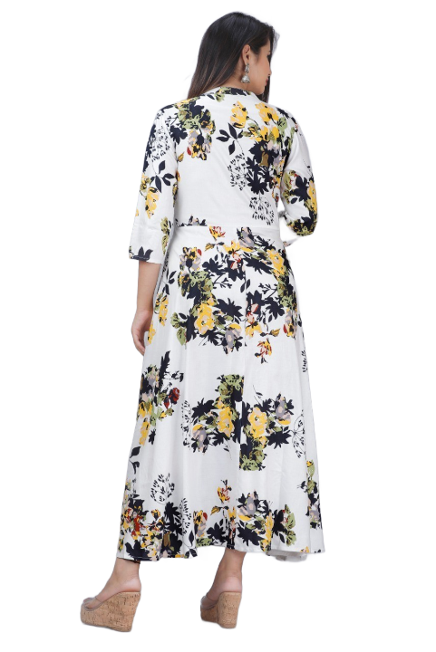 Cotton Yellow Flower Dress