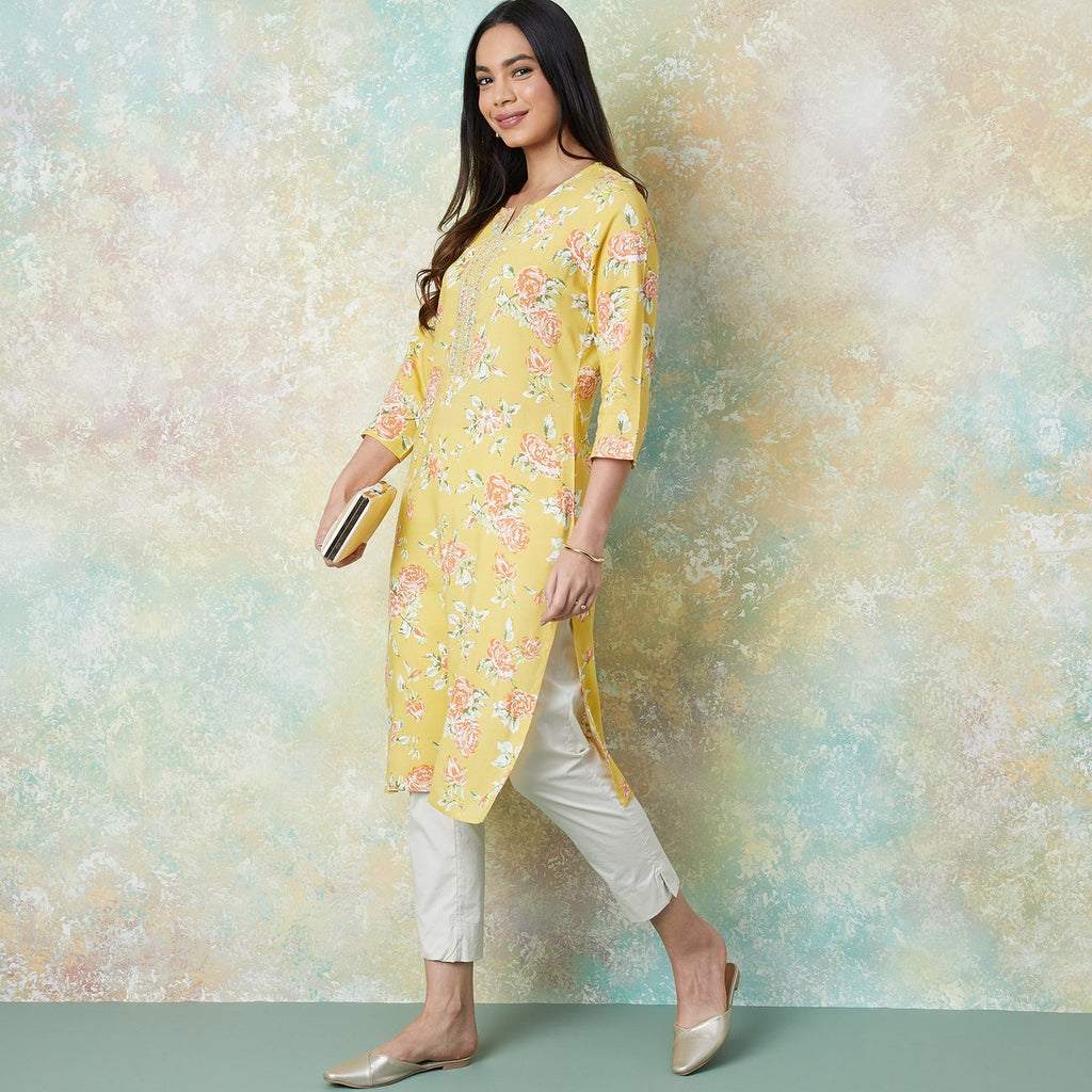 Anaya Floral Straight Kurta
