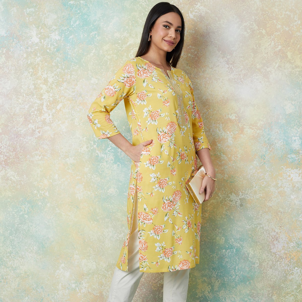 Anaya Floral Straight Kurta
