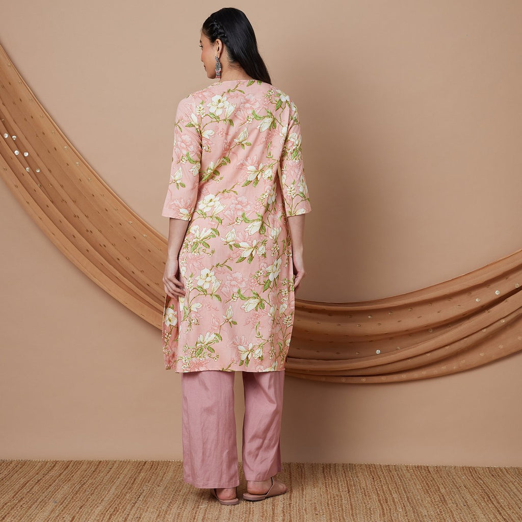 Nyra Floral Print Viscose Straight Kurta
