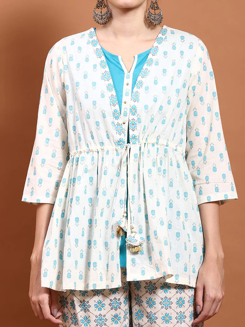 Aarvi Off-White Floral Co-ord Set