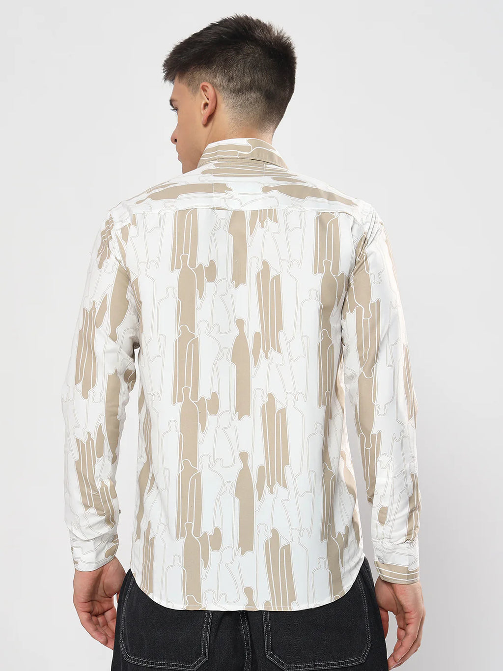 Beige Abstract Printed Shirt