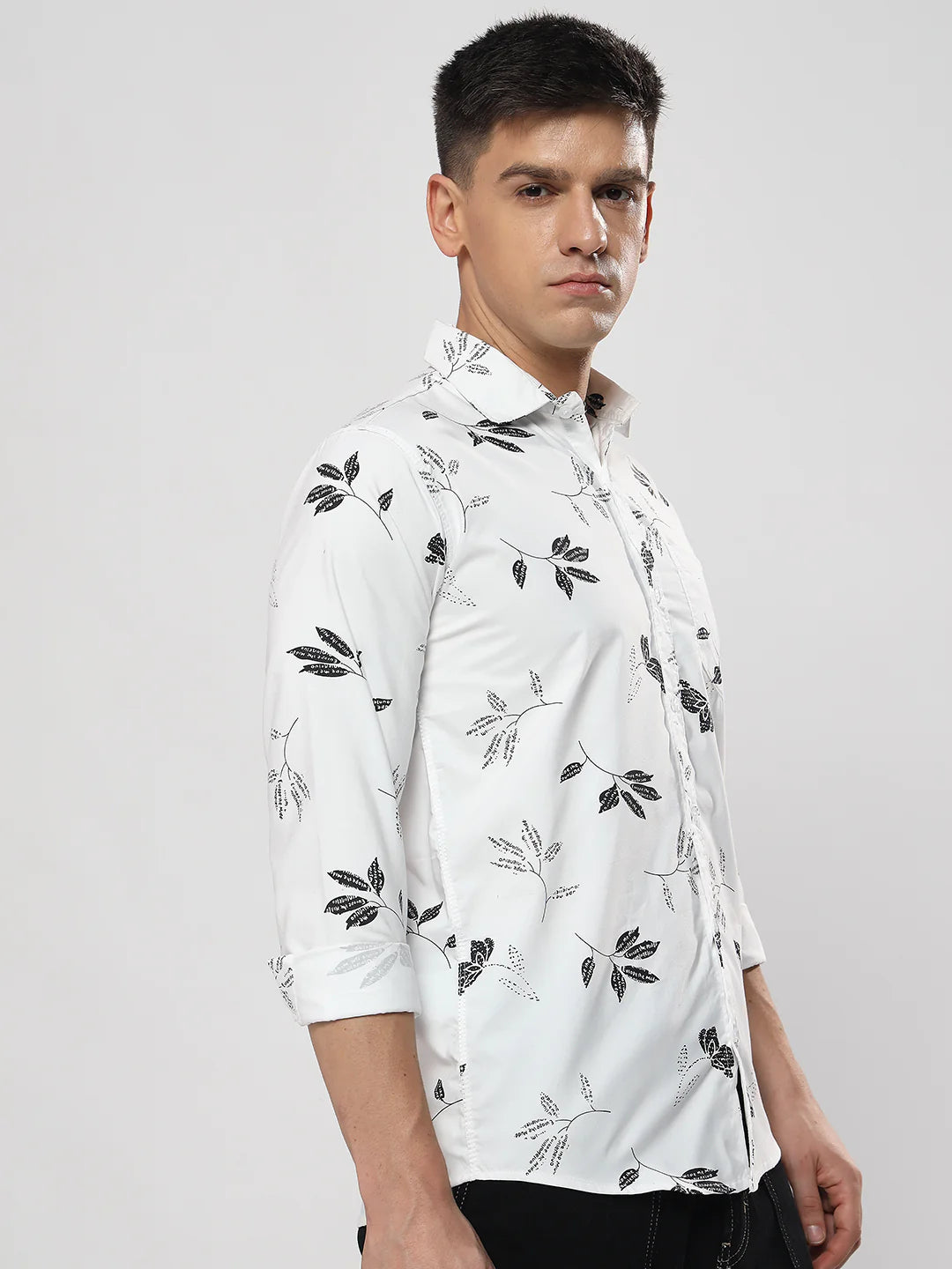 White Flower Print Shirt