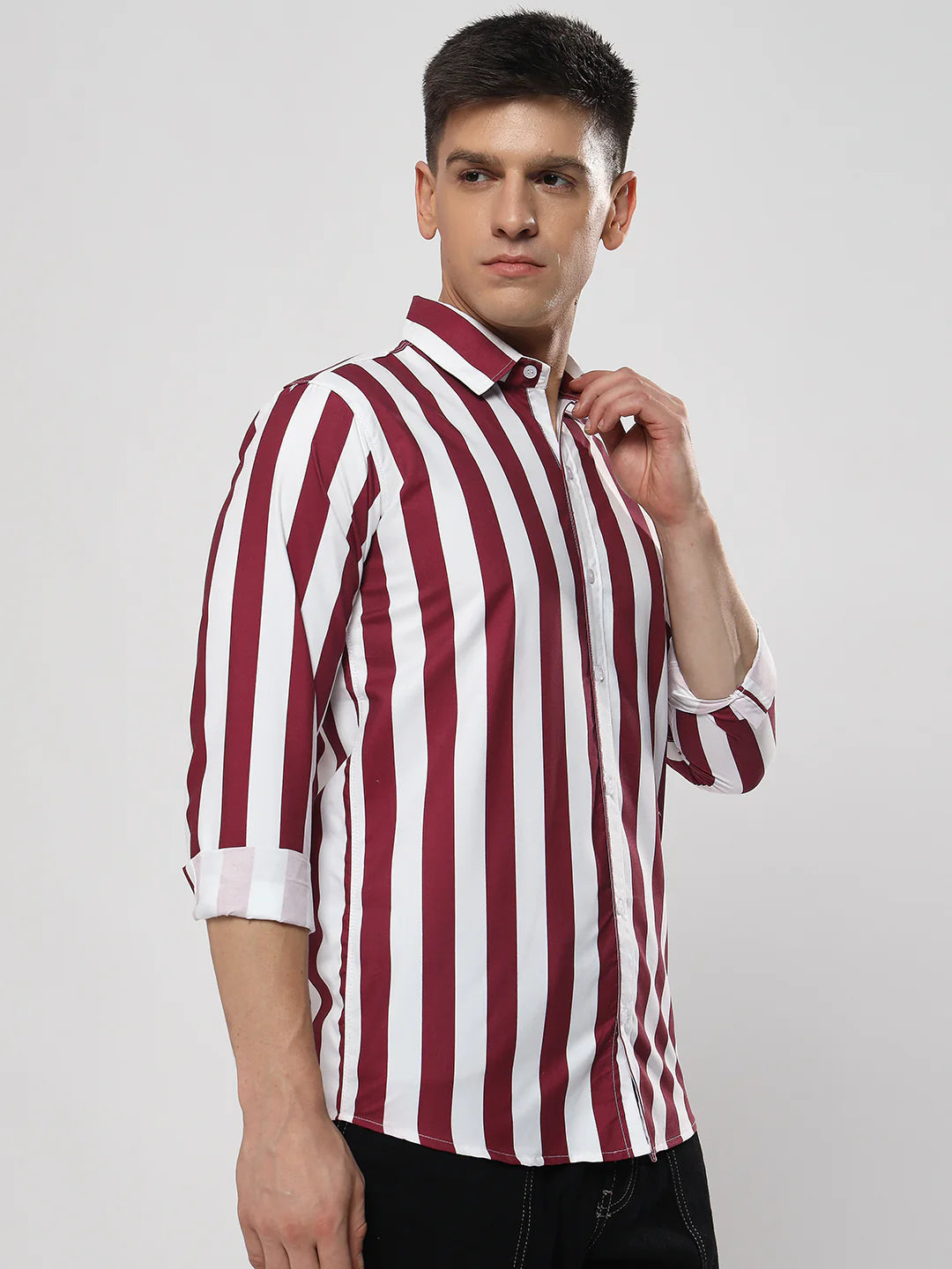 Crimson Patta Print Shirt