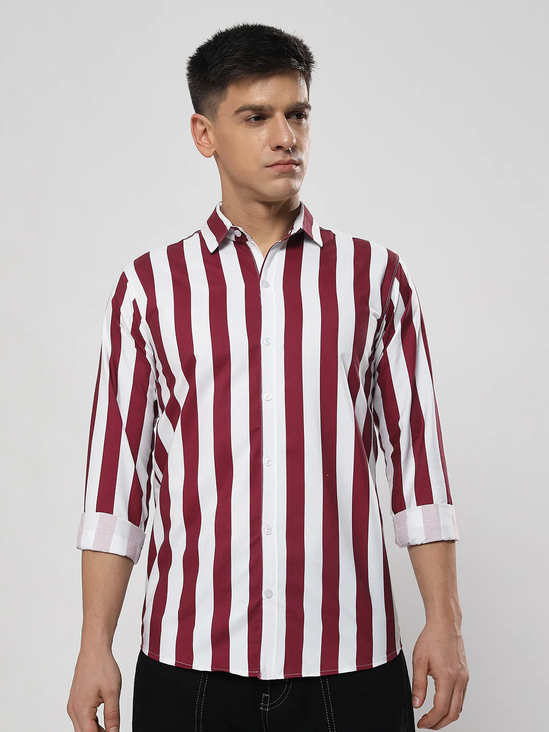 Crimson Patta Print Shirt