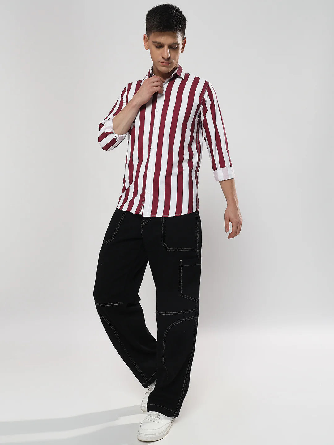 Crimson Patta Print Shirt