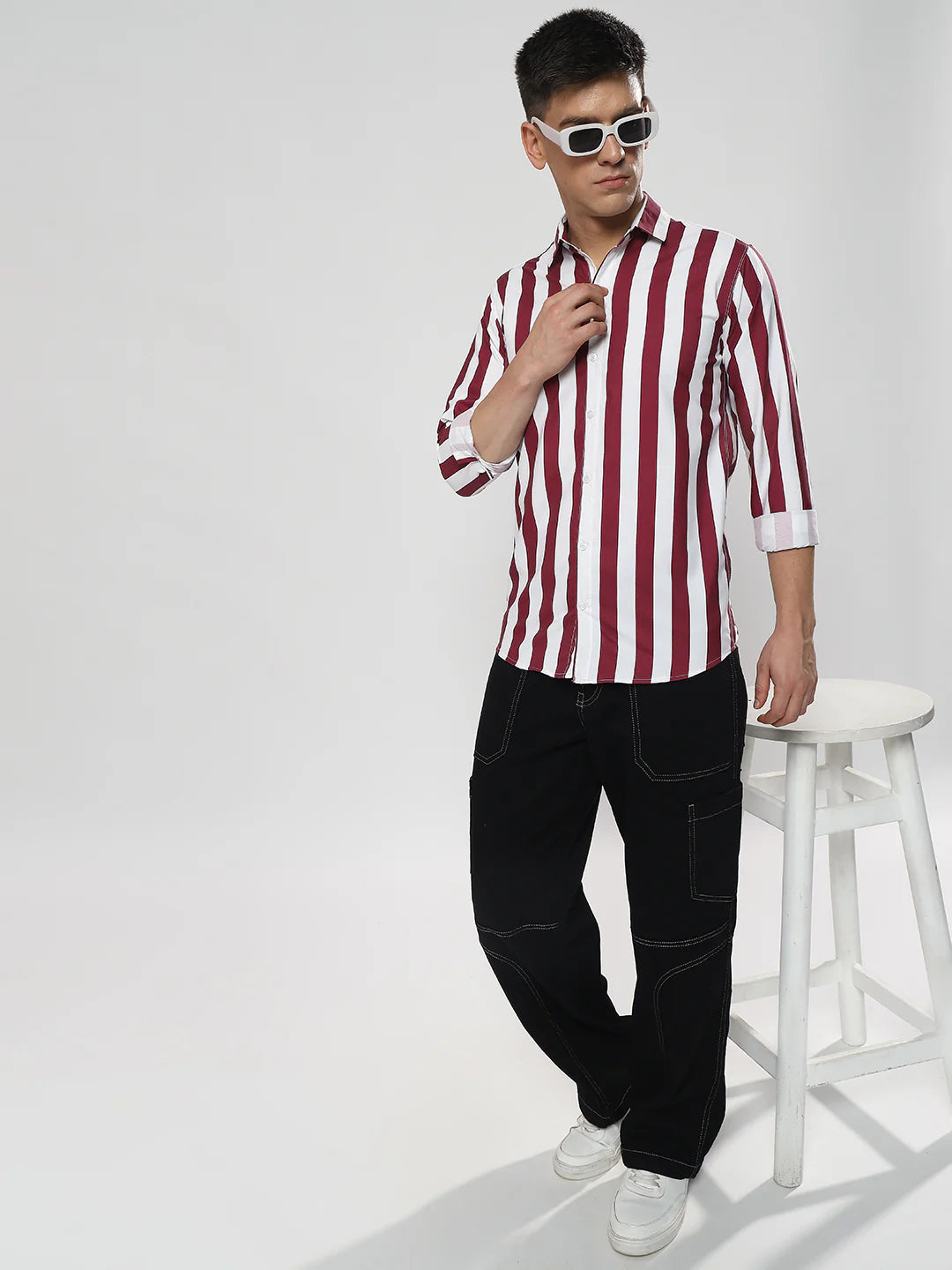 Crimson Patta Print Shirt