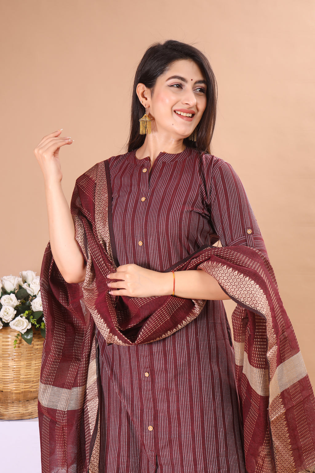 Kavira Cotton Embroidered Katha Set