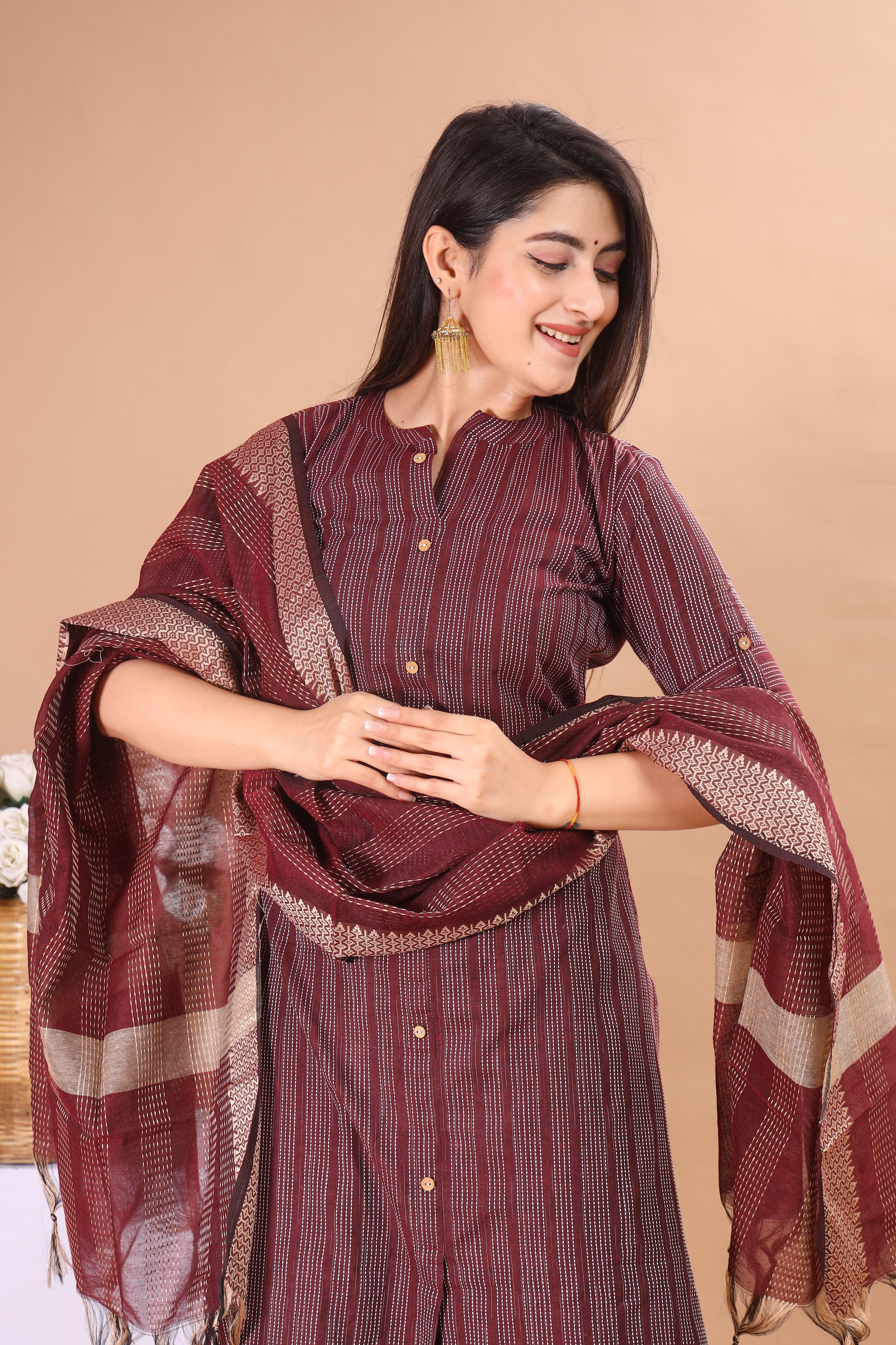 Kavira Cotton Embroidered Katha Set