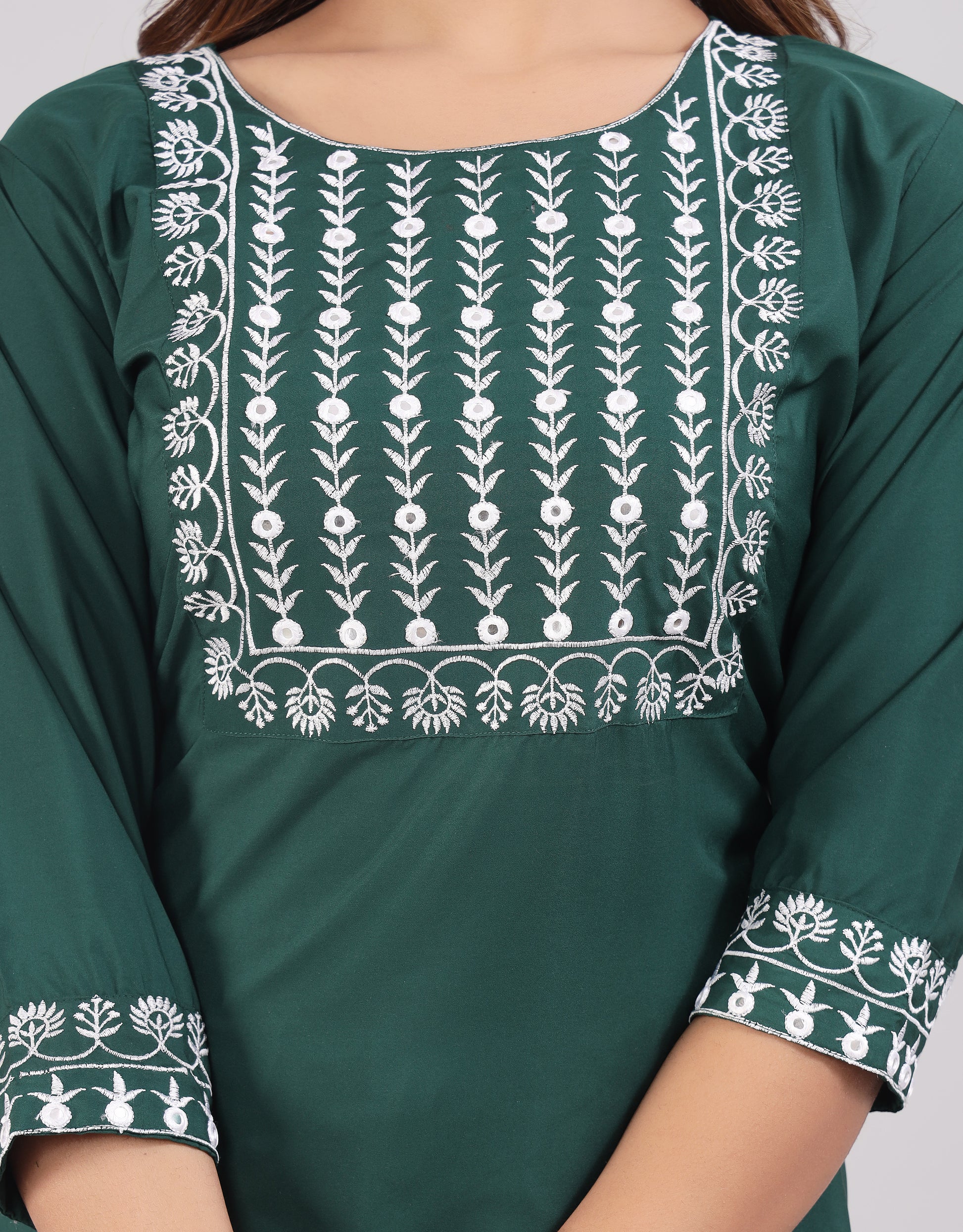 Cotton Embroidered Kurti Pant Set ✨