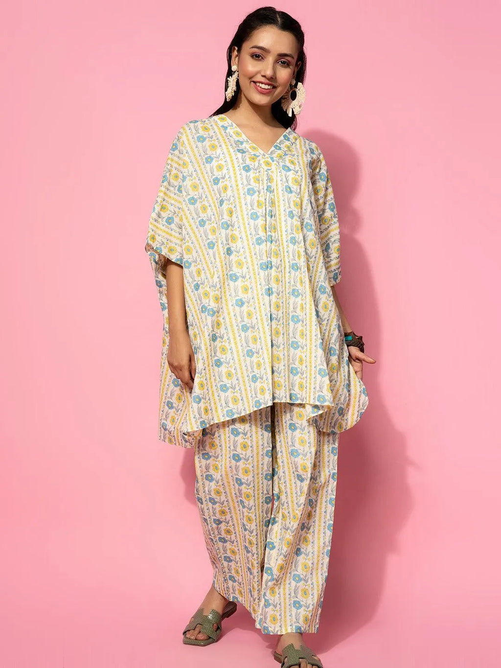 Cream Flora Cotton Co-ord Set