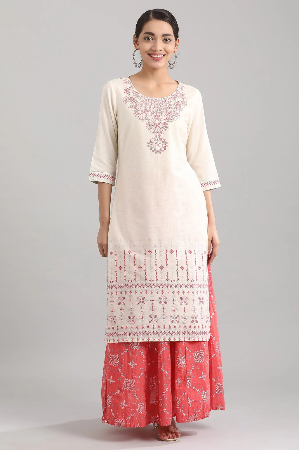 Ira Geometric Print Straight Kurta