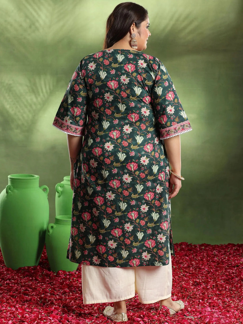 Midnight Bloom Cotton Kurta