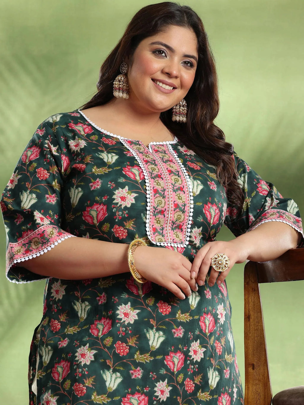 Midnight Bloom Cotton Kurta