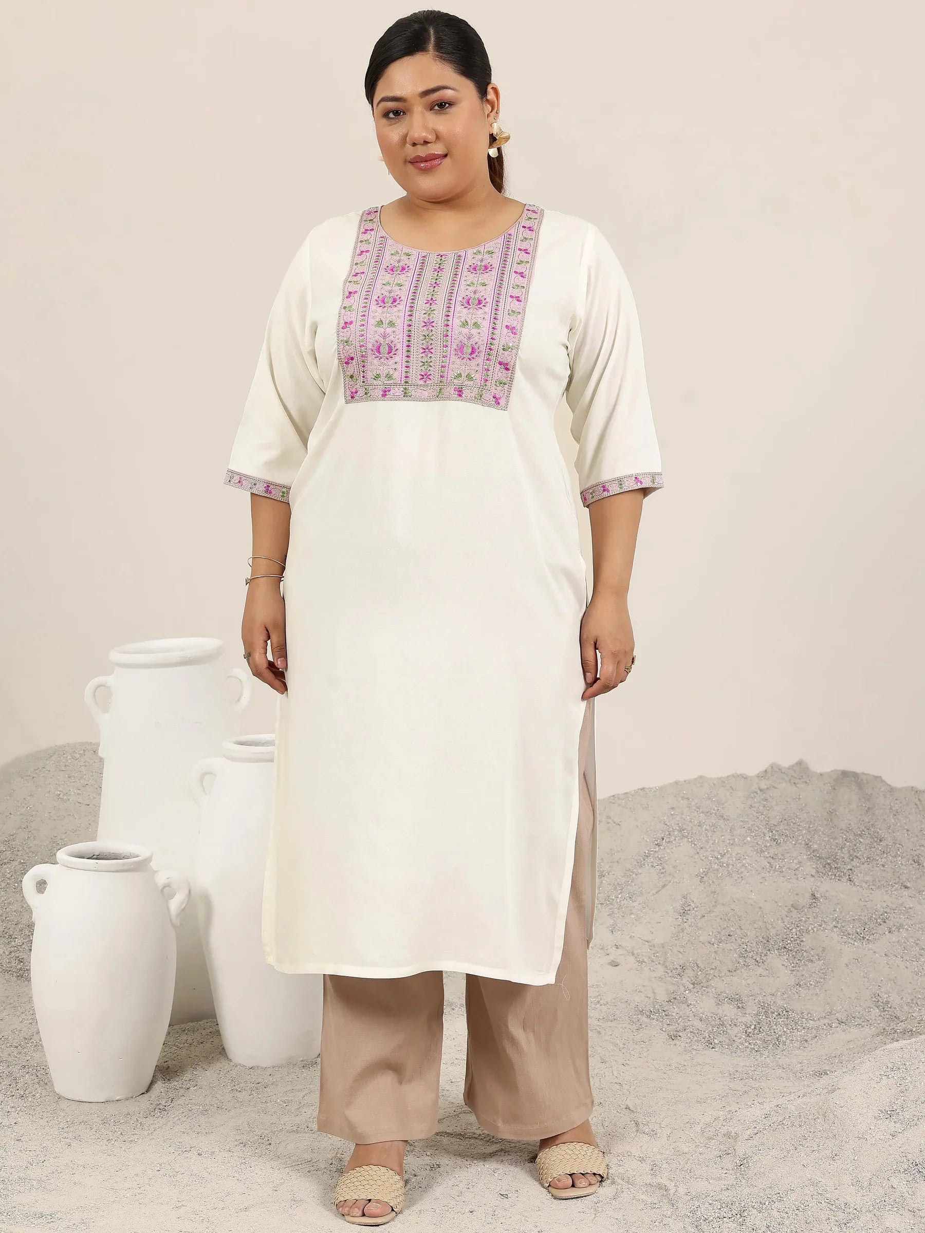 Ivory Glow Rayon Kurta