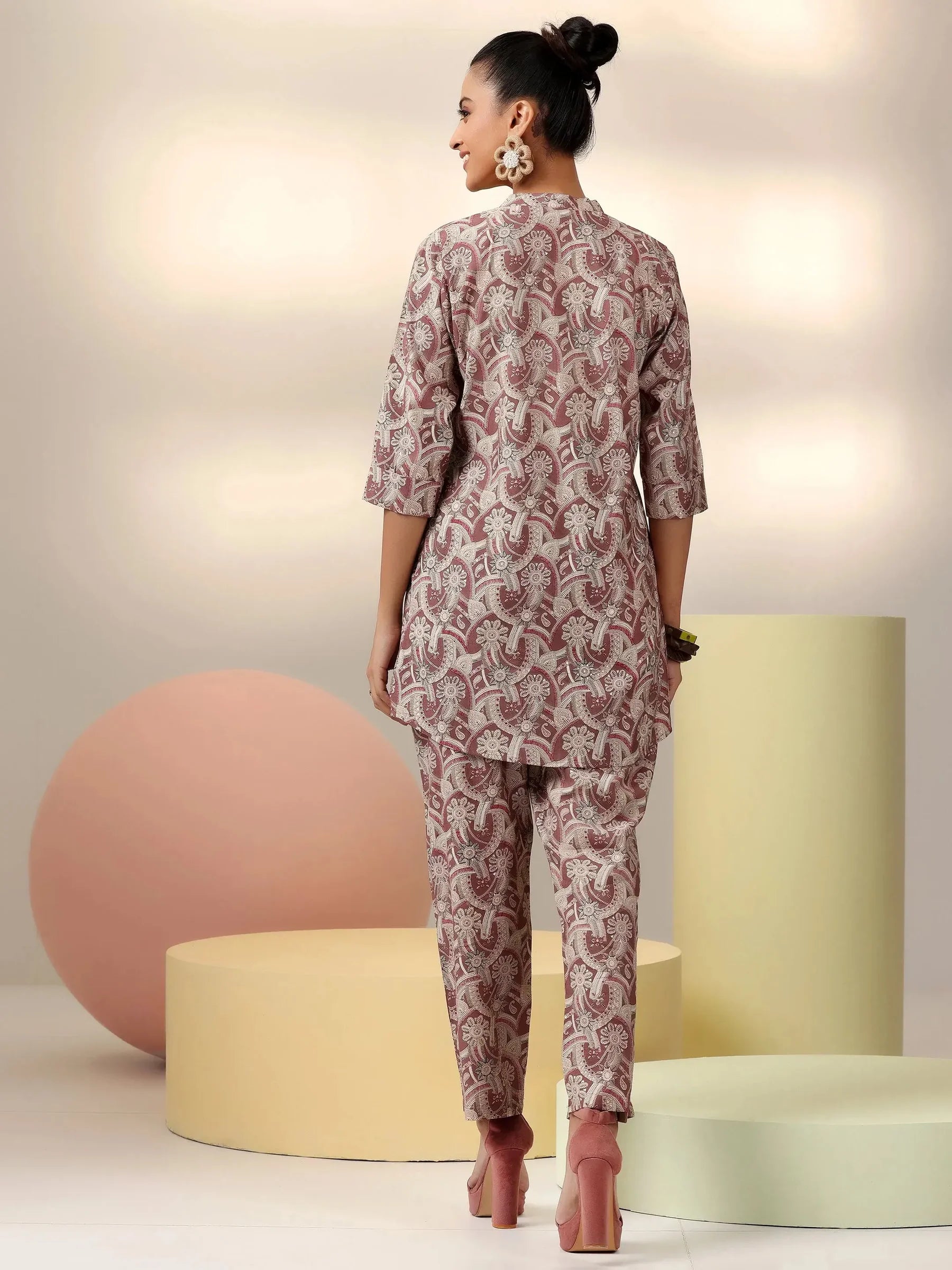 Meher Brown Silk Blend Co-ord Set