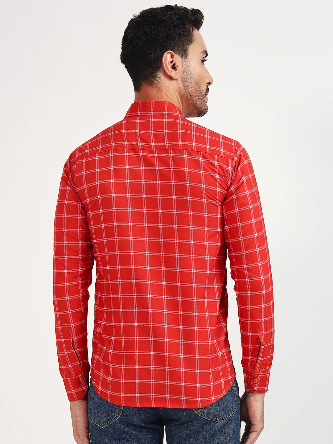 Dark Red Check Shirt