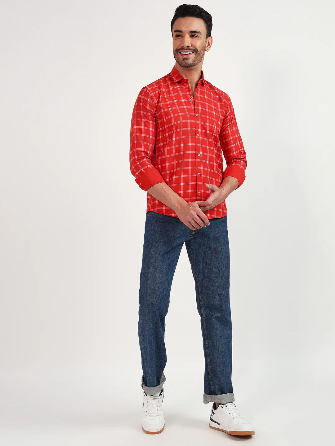 Dark Red Check Shirt