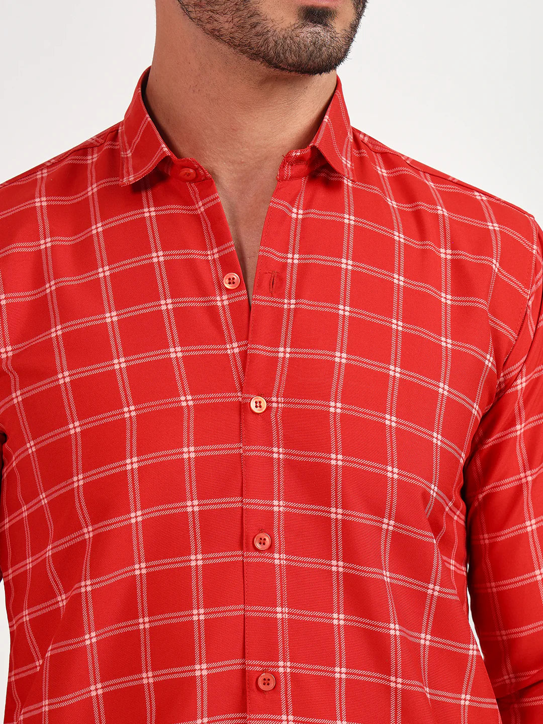 Dark Red Check Shirt