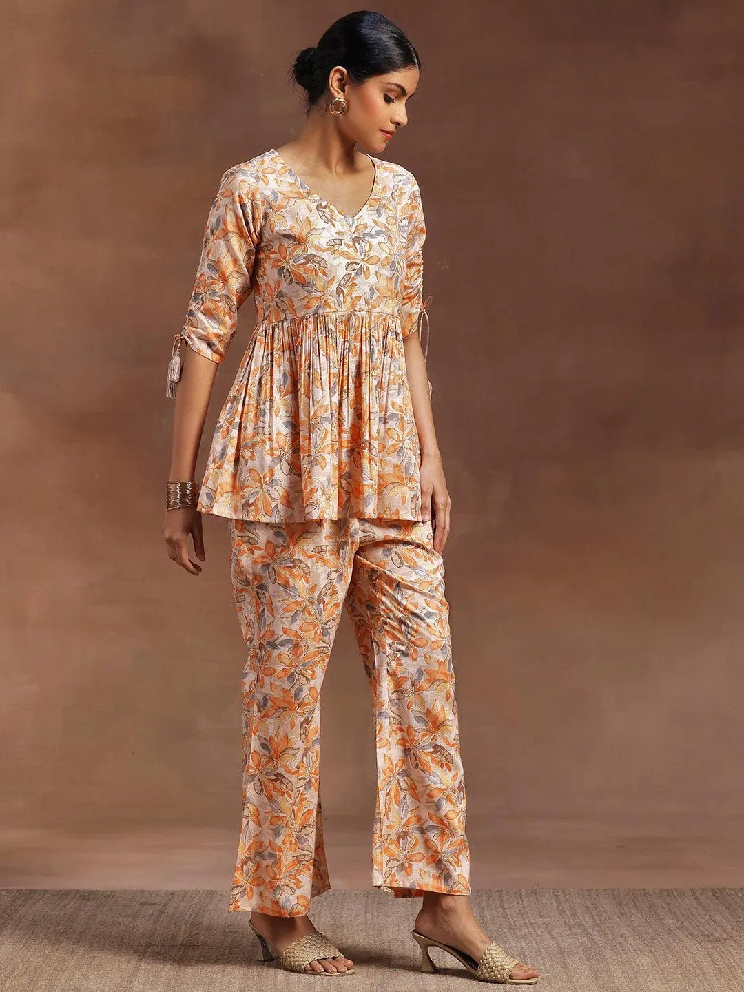 Ishya Orange Peplum Co-ord Set