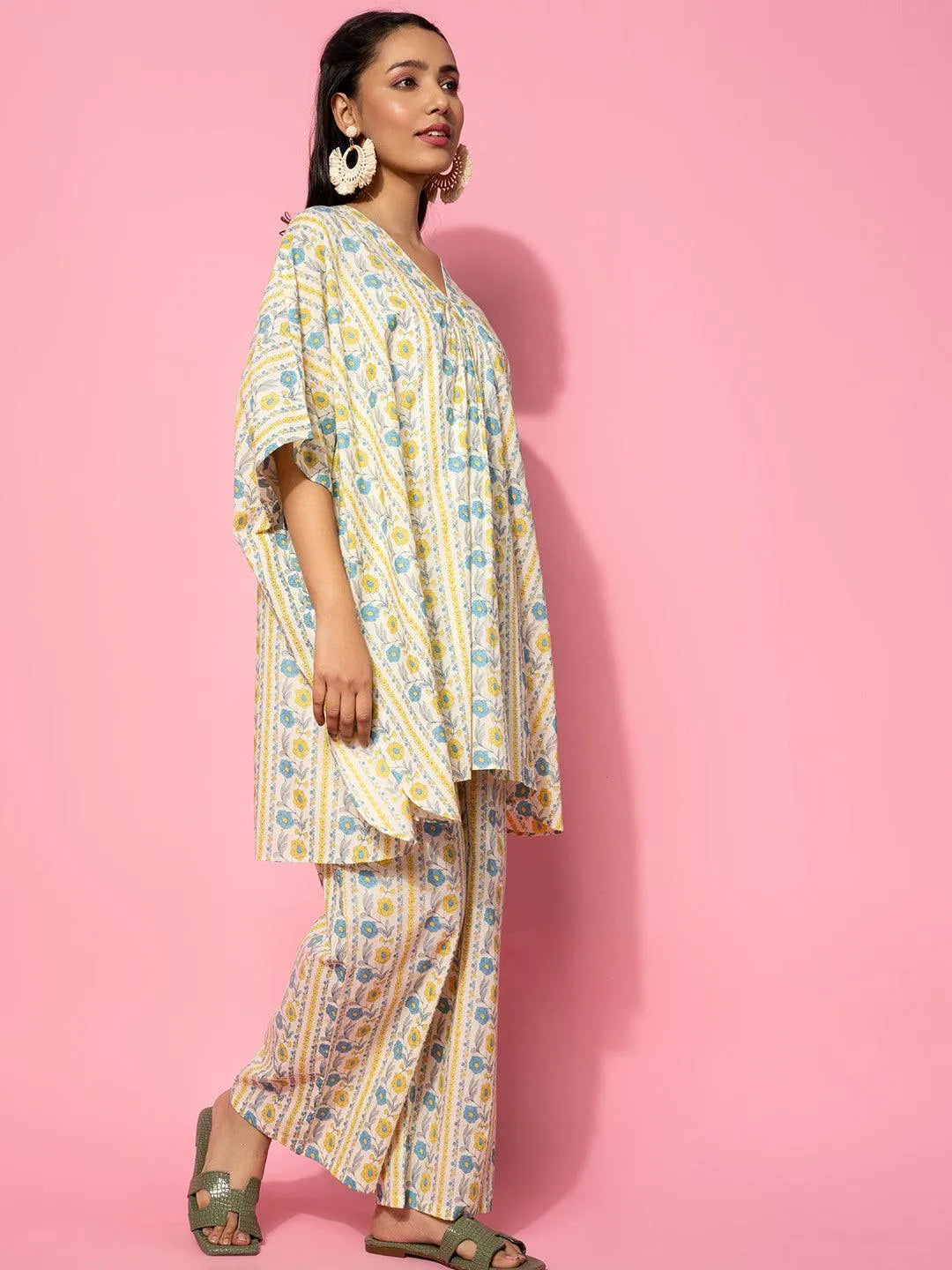 Amaira Cream Kaftan Co-ord Set