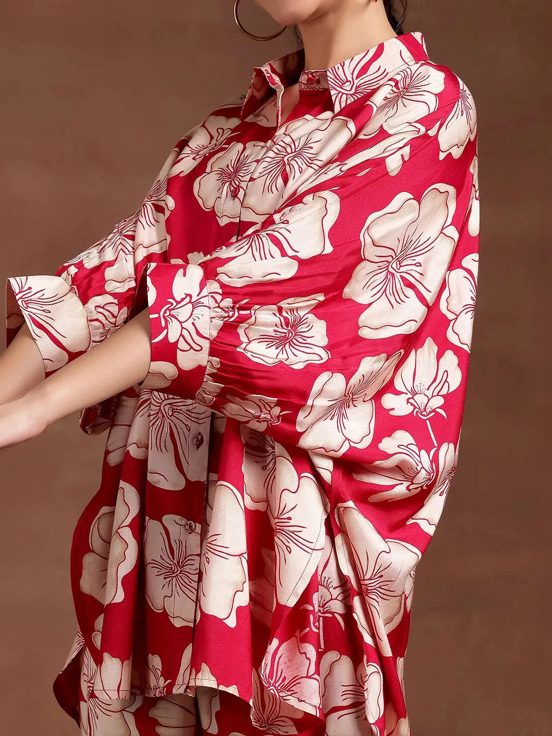 Ruhani Red Silk Blend Co-ord Set