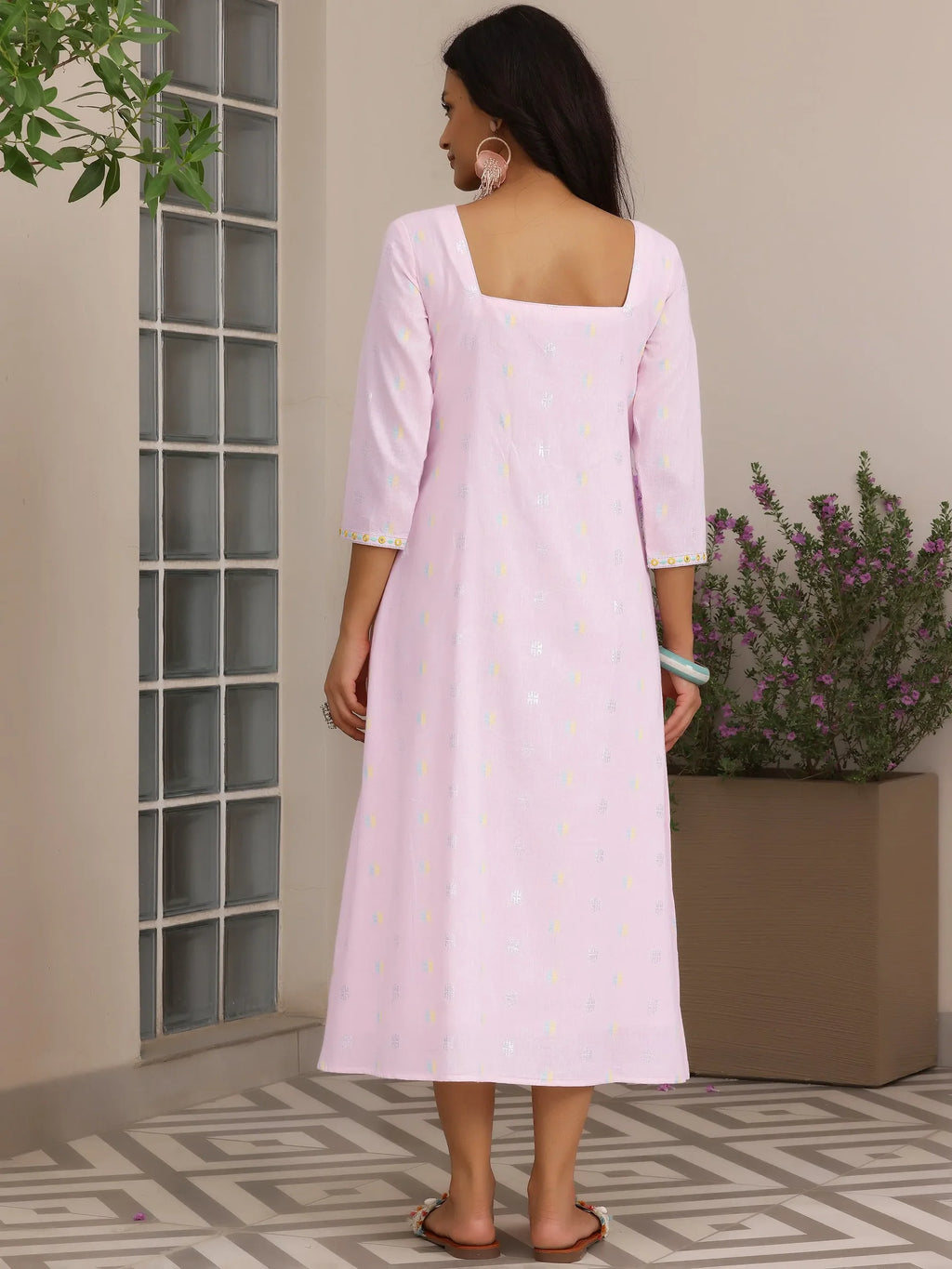 Blush Whisper Cotton A-Line Dress