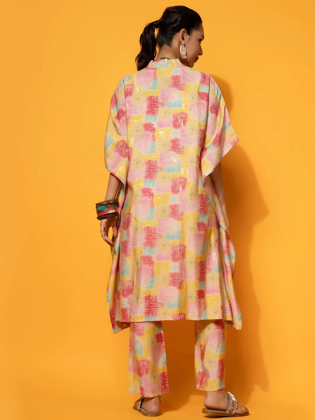 Inaaya Yellow Kaftan Kurta Set
