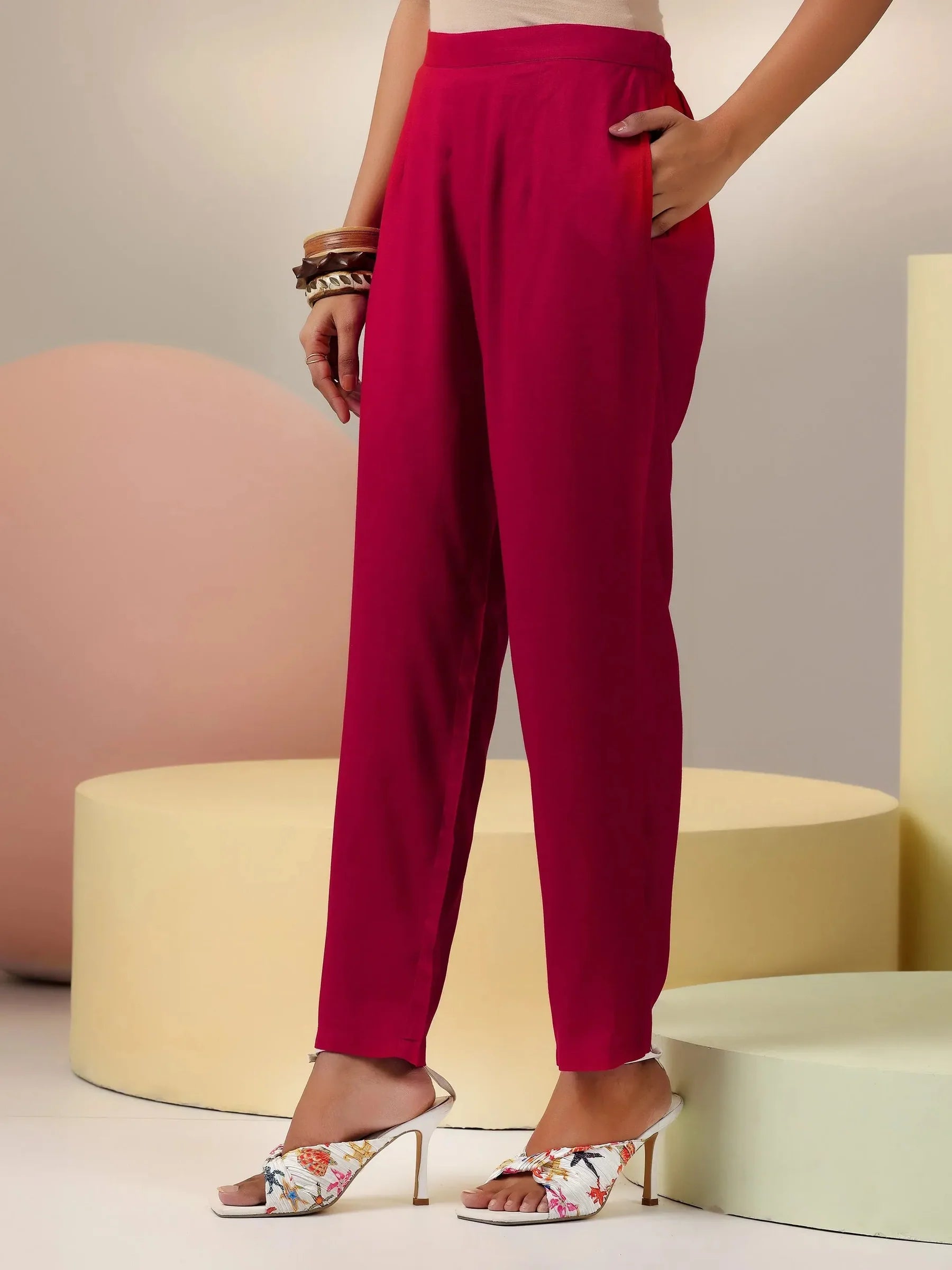 Amaira Red Sleeveless Cotton Blend Co-ord Set