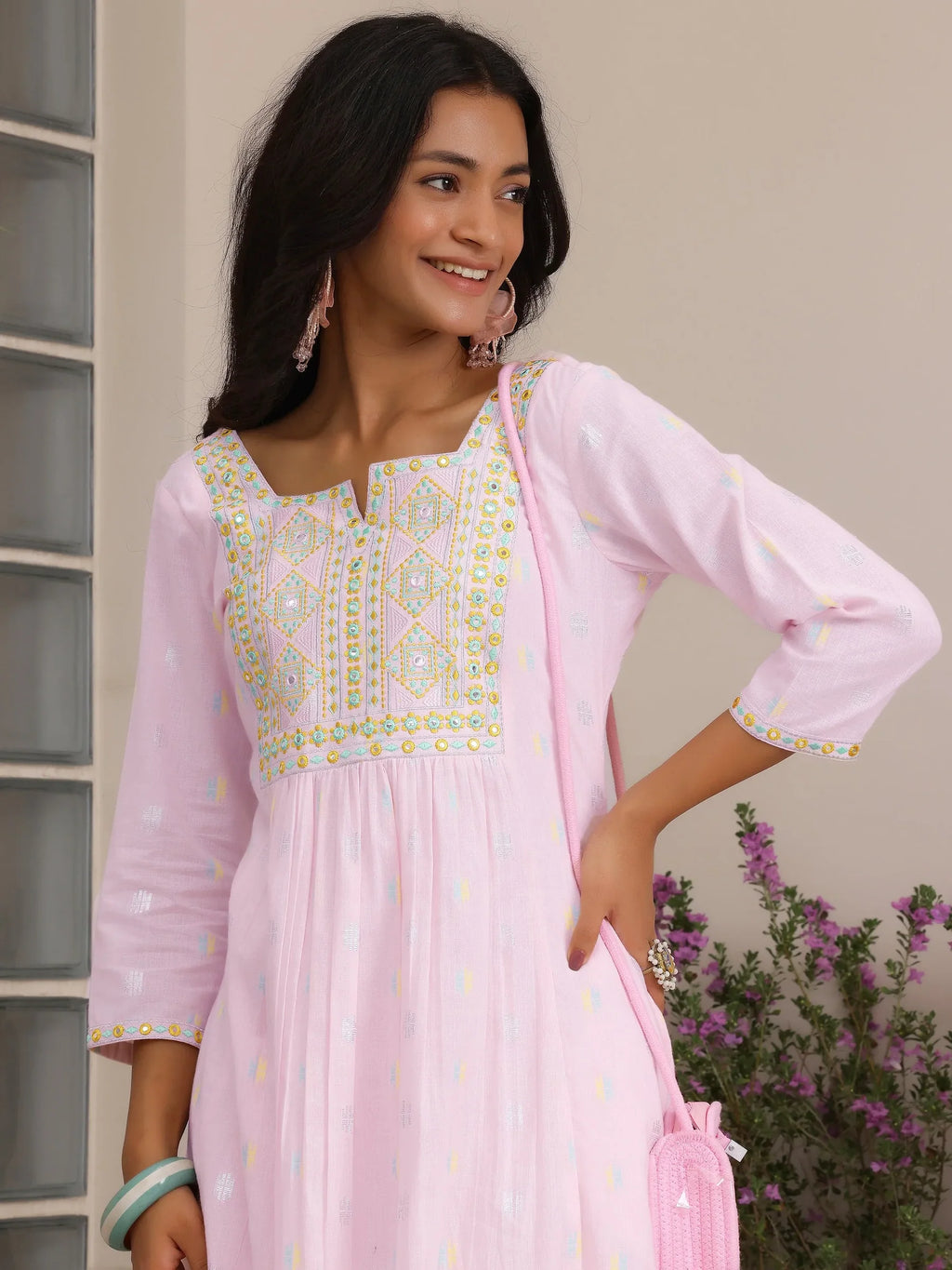 Blush Whisper Cotton A-Line Dress