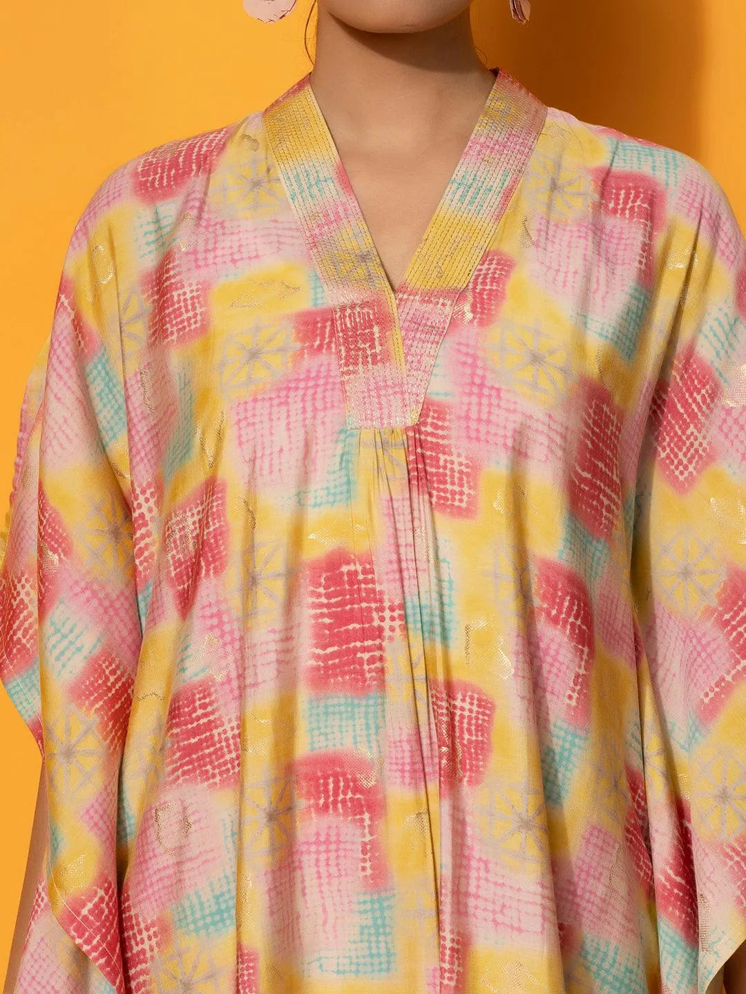 Inaaya Yellow Kaftan Kurta Set