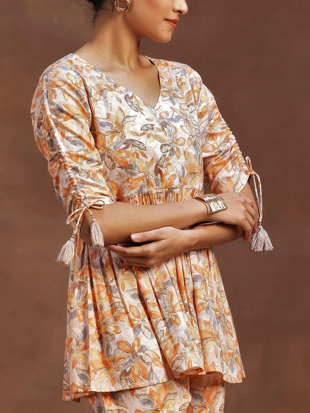 Ishya Orange Peplum Co-ord Set