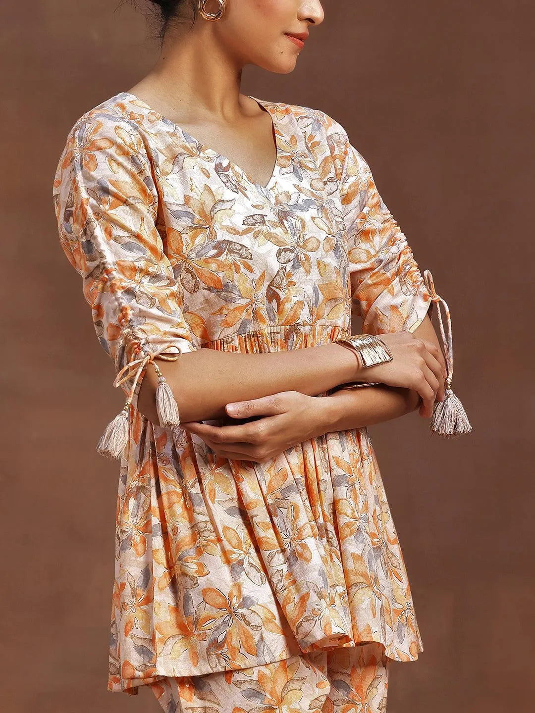 Ishya Orange Peplum Co-ord Set